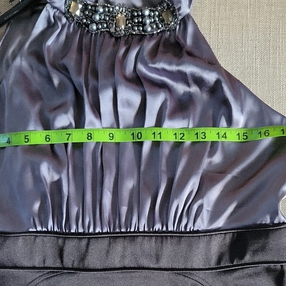 Jones Wear Womens Mauve/black Beaded Neck Midi Dress  Metallic, Holiday Sz 14 - Picture 3 of 9